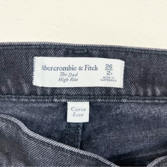 Abercrombie & Fitch The Dad High Rise Black Jeans Curve Love Size 2 - Picture 3 of 6